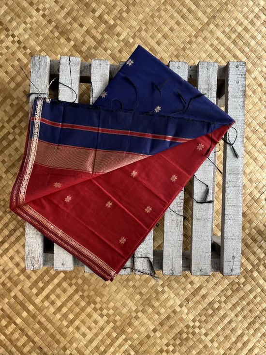 Silk Cotton - Blue Red