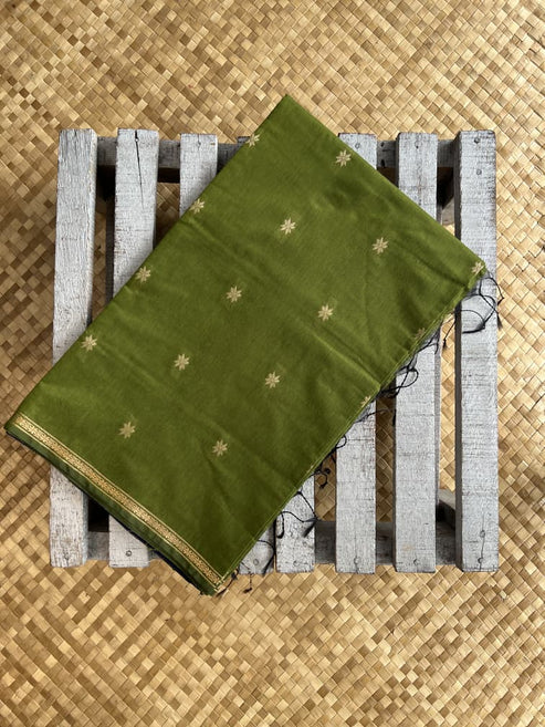Silk Cotton - Olive Blue
