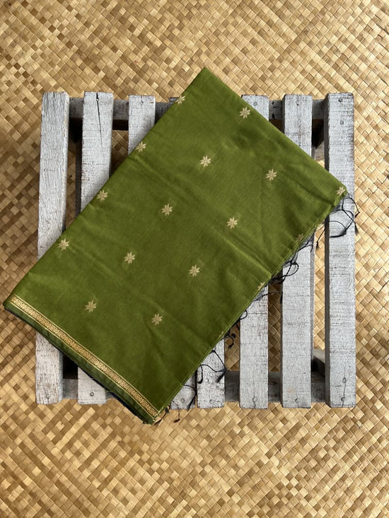 Silk Cotton - Olive Blue