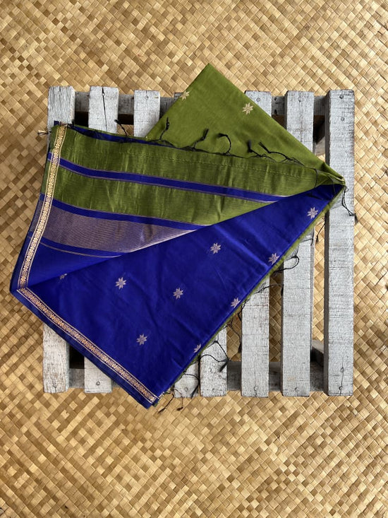 Silk Cotton - Olive Blue