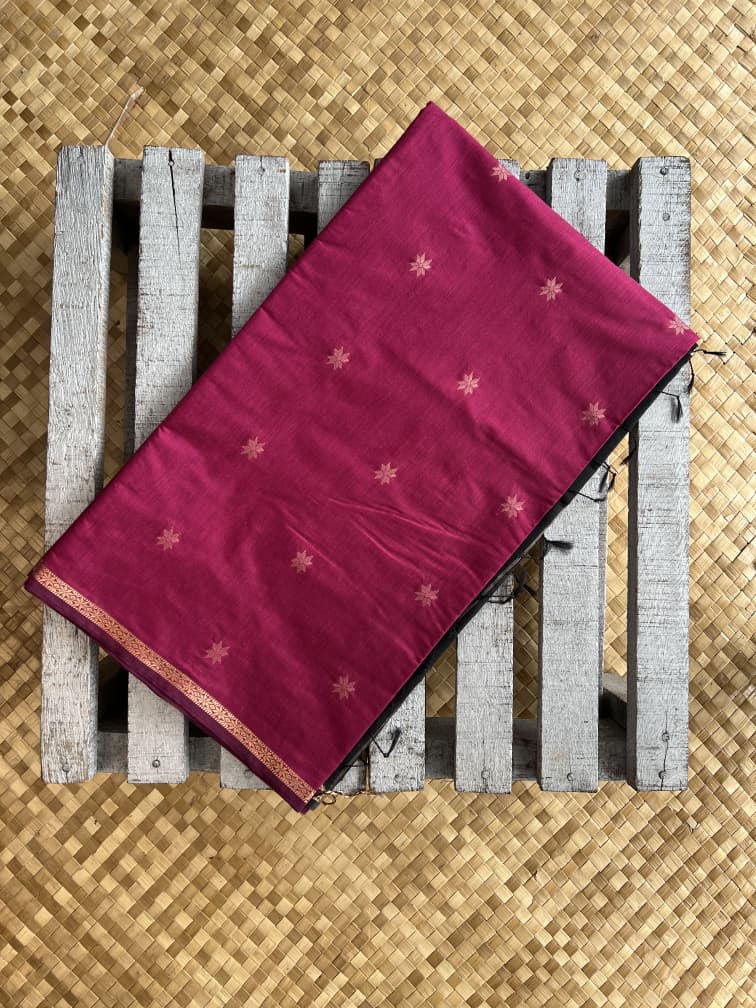 Silk Cotton - Maroon Black