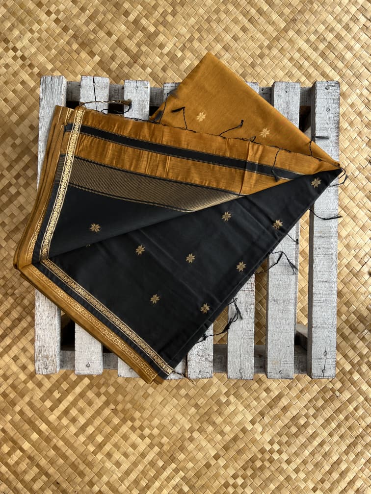 Silk Cotton - Mustard Black