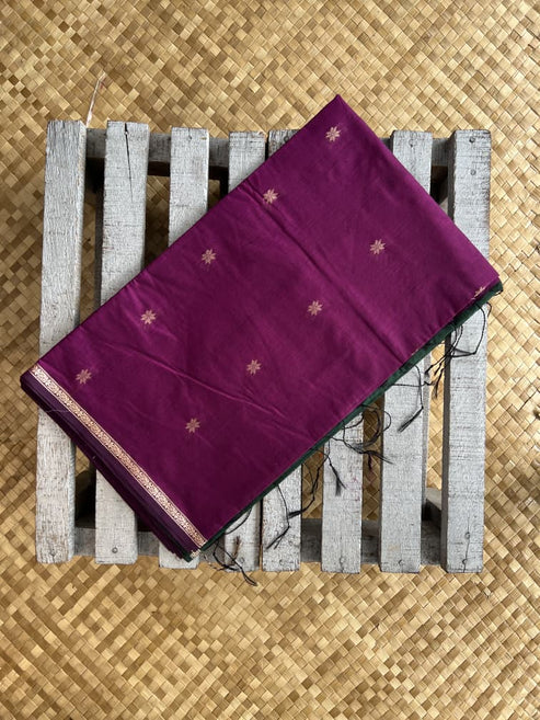 Silk Cotton - Purple Green