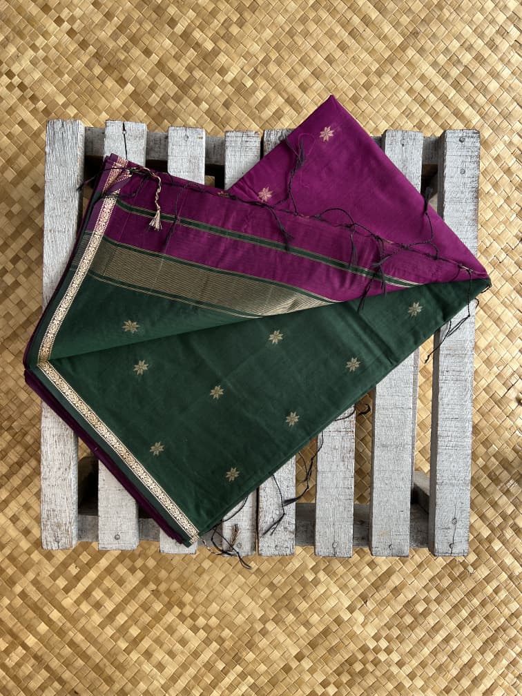 Silk Cotton - Purple Green