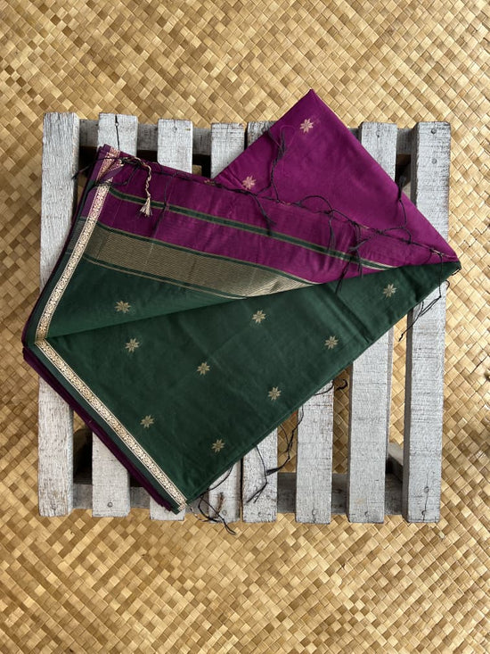 Silk Cotton - Purple Green