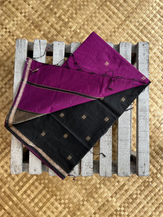 Silk Cotton - Purple Black