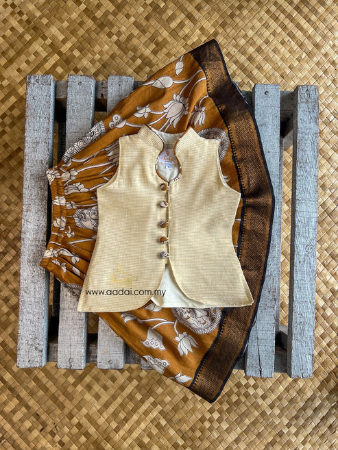 Trilochana - in cream & brown